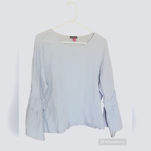Vince camuto Blue ruffle sleeve blouse